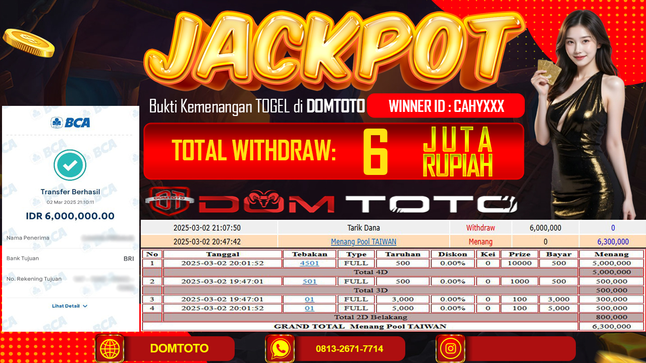 JACKPOT TOGEL TAIWAN  2 MARET 2025